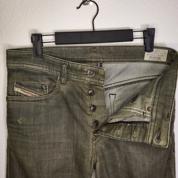 Diesel Denim Jeans size 29 Buster regular slim-tapered 0845K_stretch olive green - Picture 5 of 11